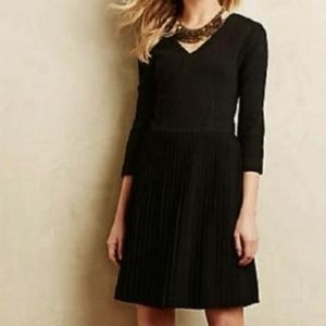 GANNI Black Textured Pleated Knit Dress XL
